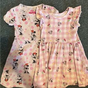 Disney Minnie Mouse Kids Dresses - Pink and White 4T Bundle